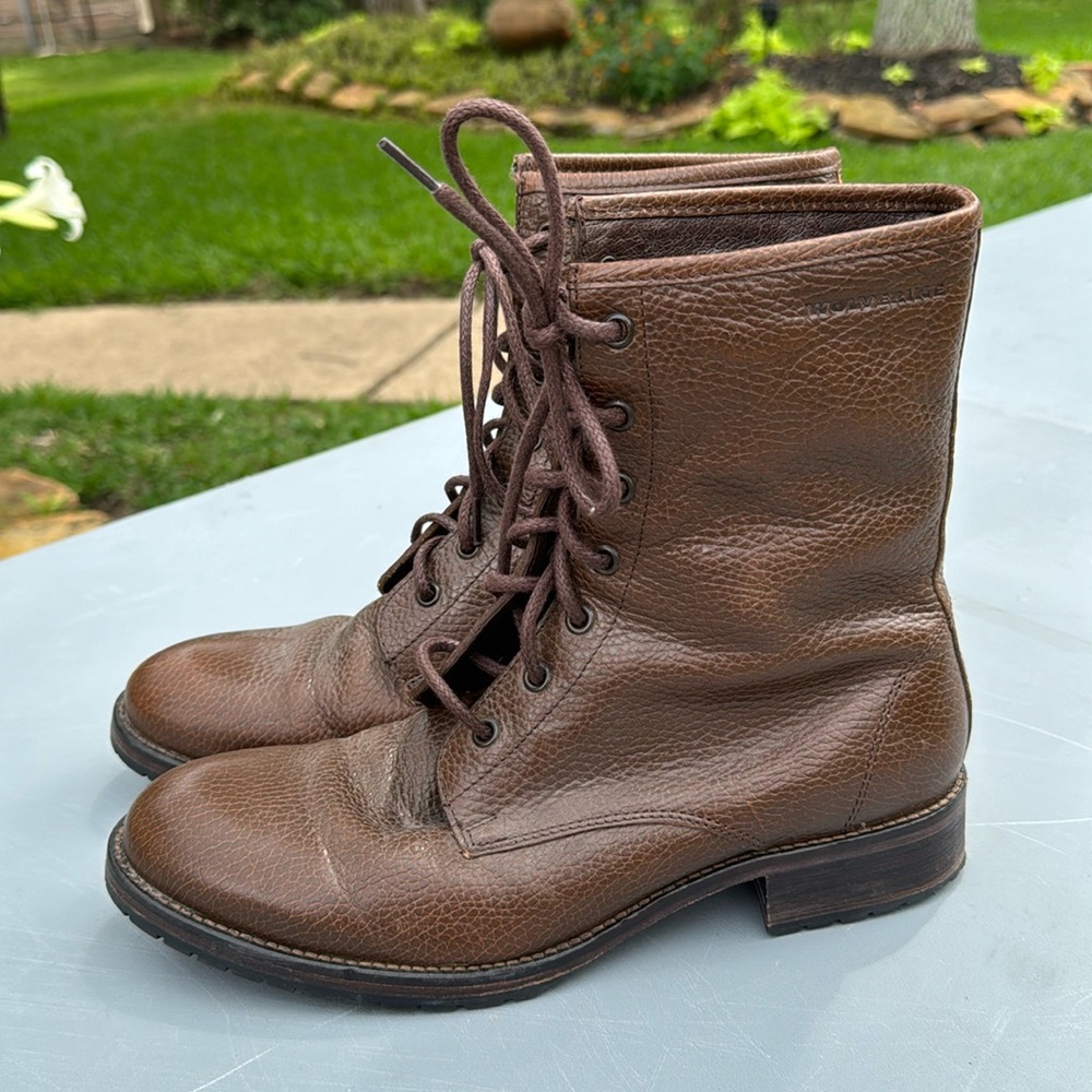 Wolverine W40079 Brown Leather Lace Up Granny Kiltie Western Boots Size 10
